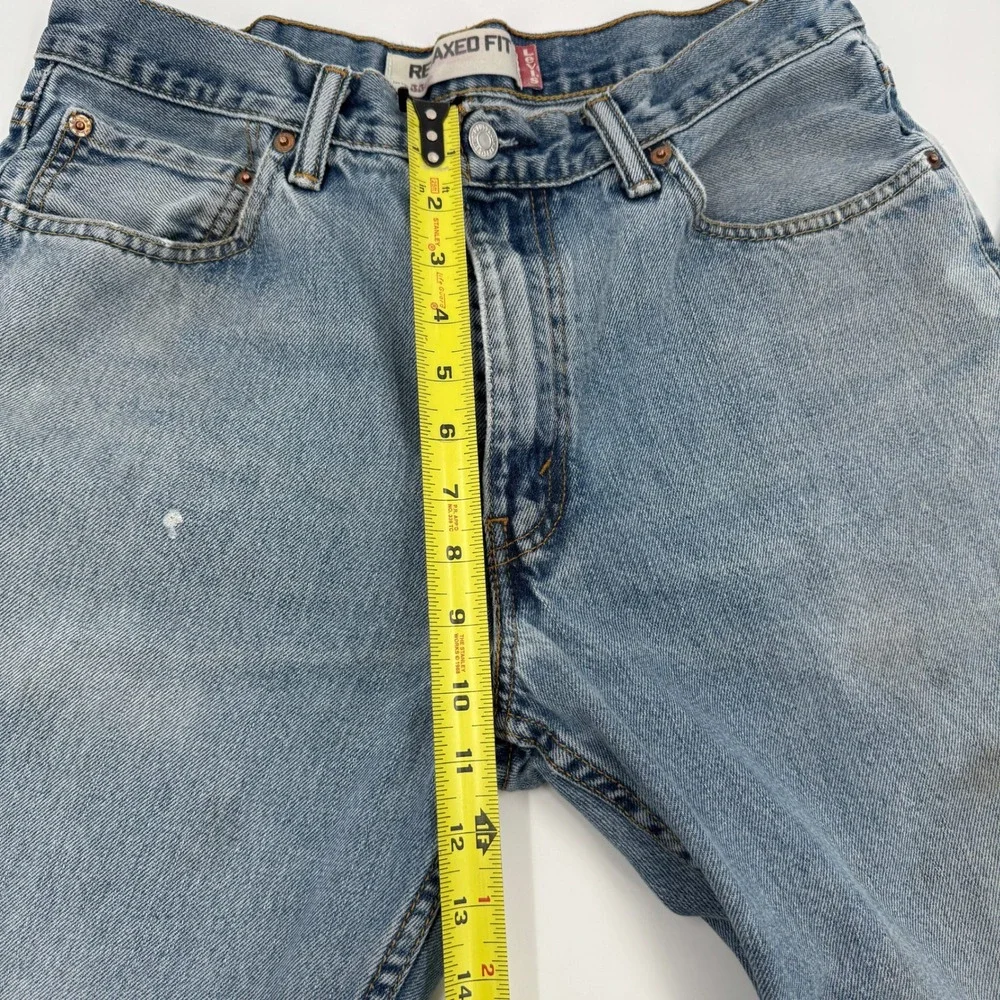 Levis 550 Relaxed Fit Mens Light Wash‎ Blue Denim Jeans 33x30 Bleach Splatter